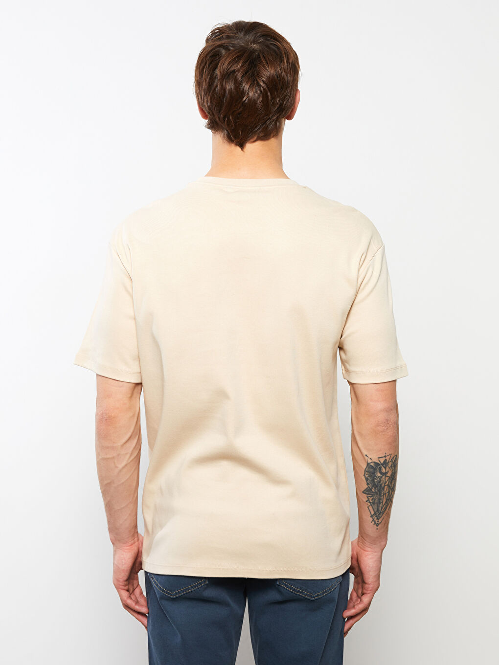 Футболка Мужская с Круглым Вырезом, Коротким Рукавом, С Принтом, Из Гребенного Хлопка-4