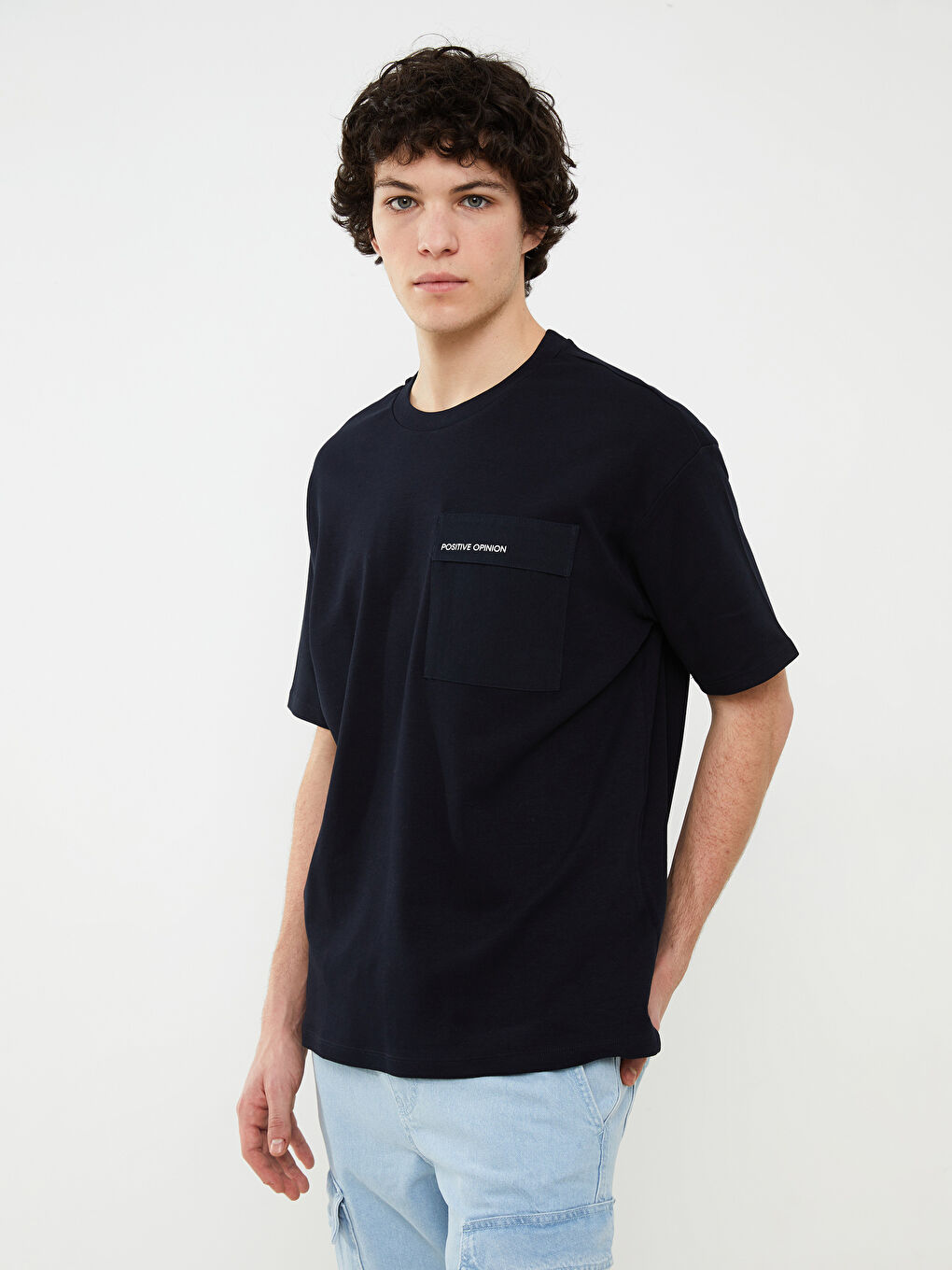 تيشيرت رجالي ياقة دائرية كم قصير مطبوع قطن ممشط-2