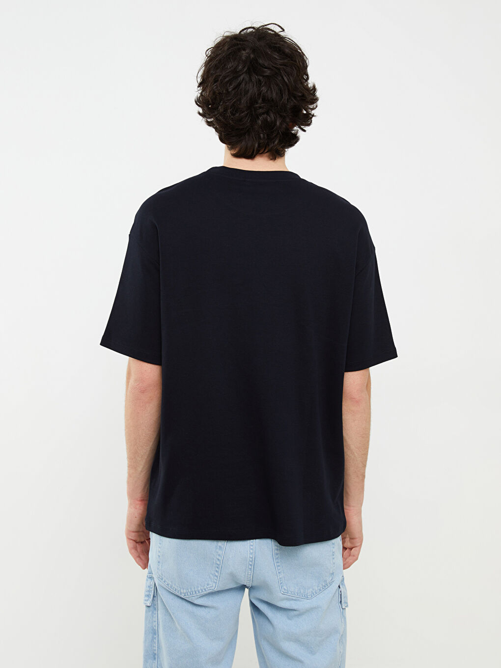 تيشيرت رجالي ياقة دائرية كم قصير مطبوع قطن ممشط-4