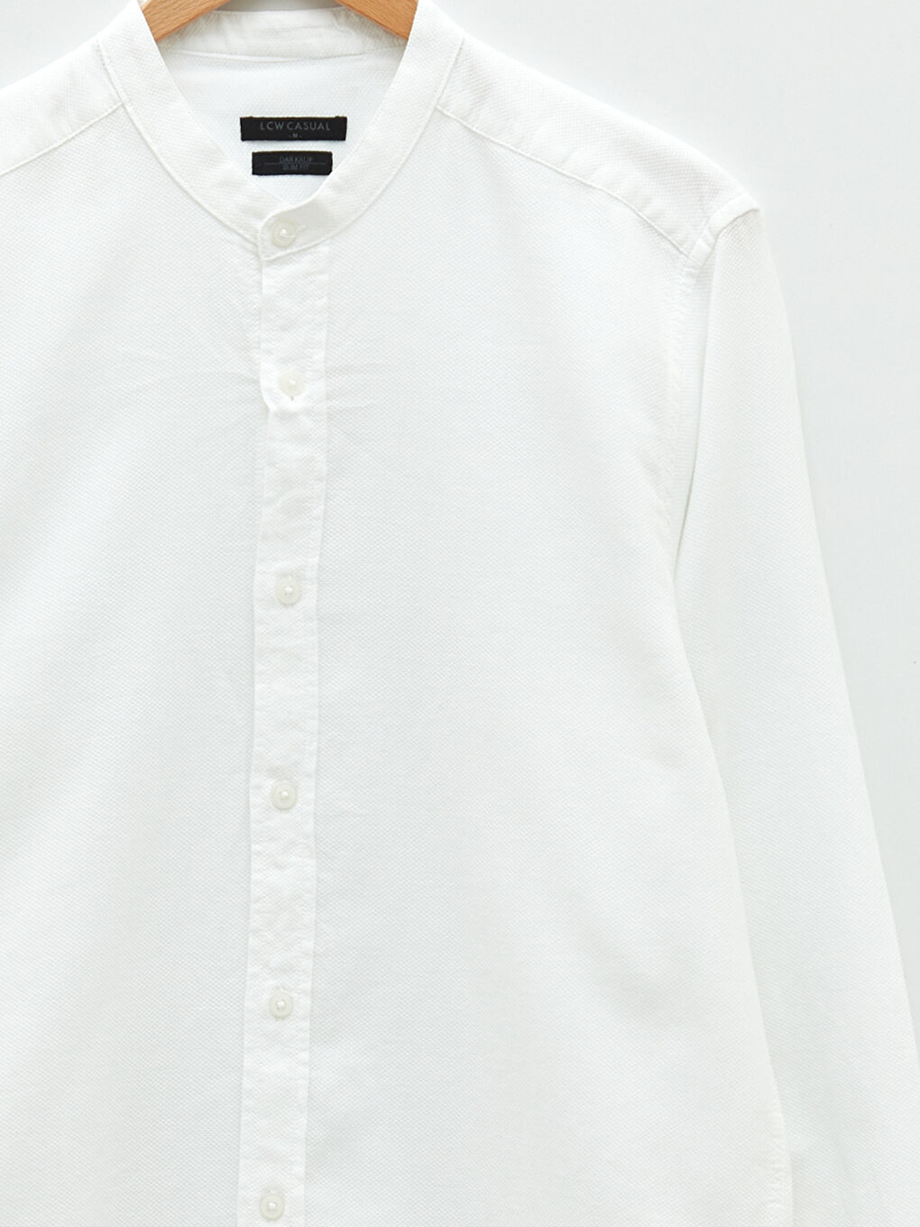 قميص رجالي كم طويل ياقة مندرين بقصة رفيعة-7