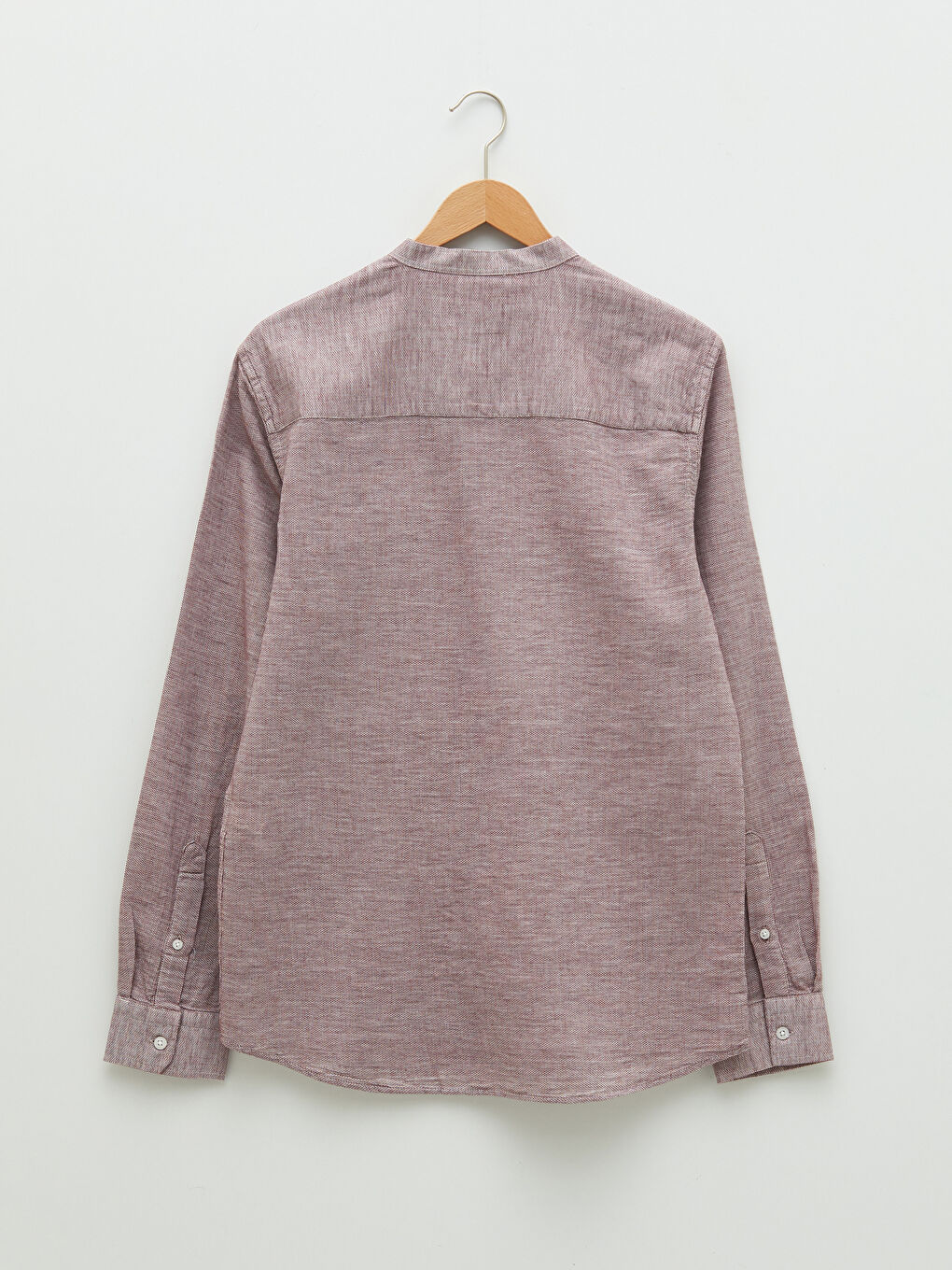 قميص رجالي كم طويل ياقة مندرين بقصة رفيعة-6