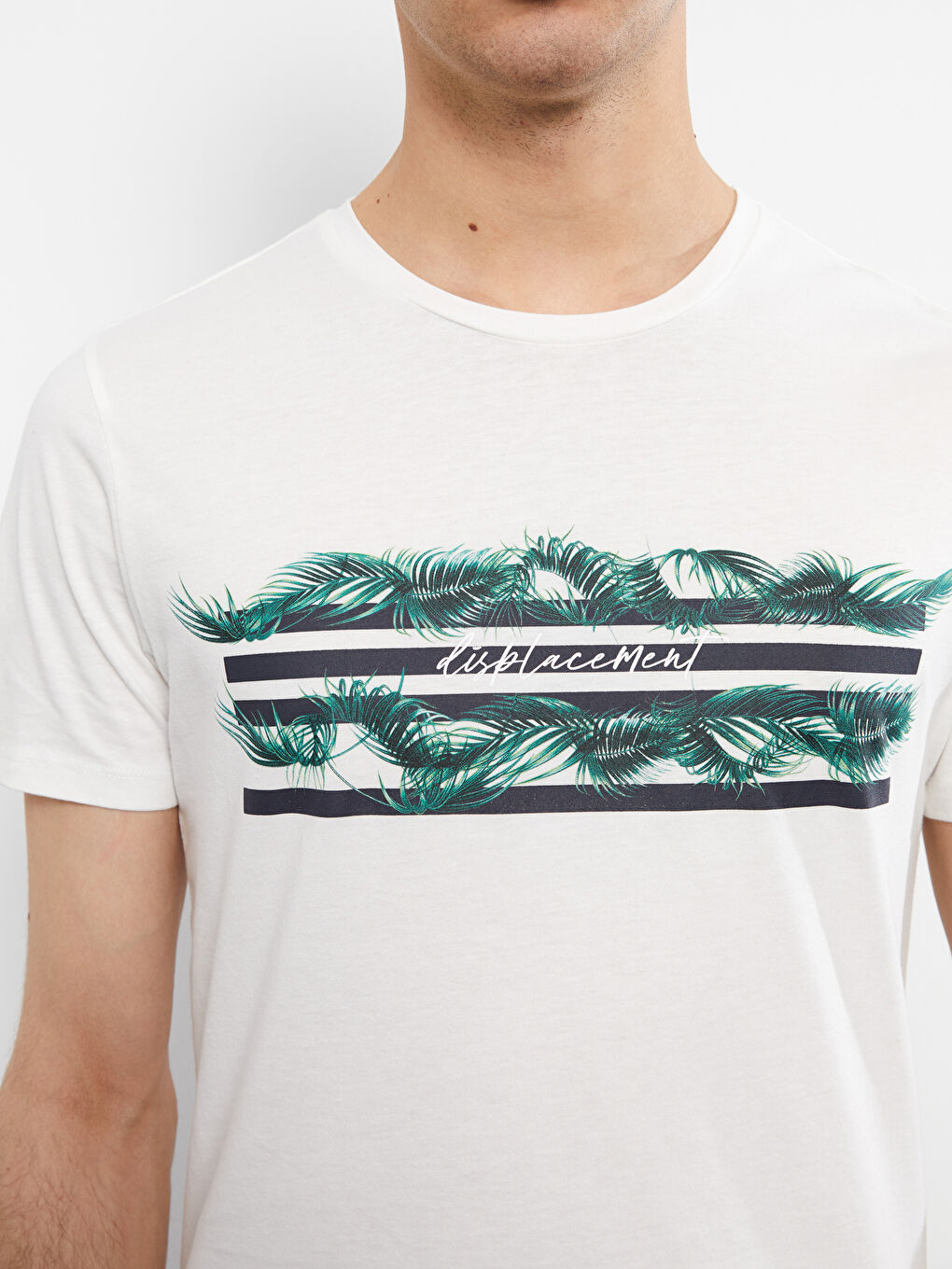 Crew Neck Short Sleeve Printed Combed Cotton Men's T-shirt-2