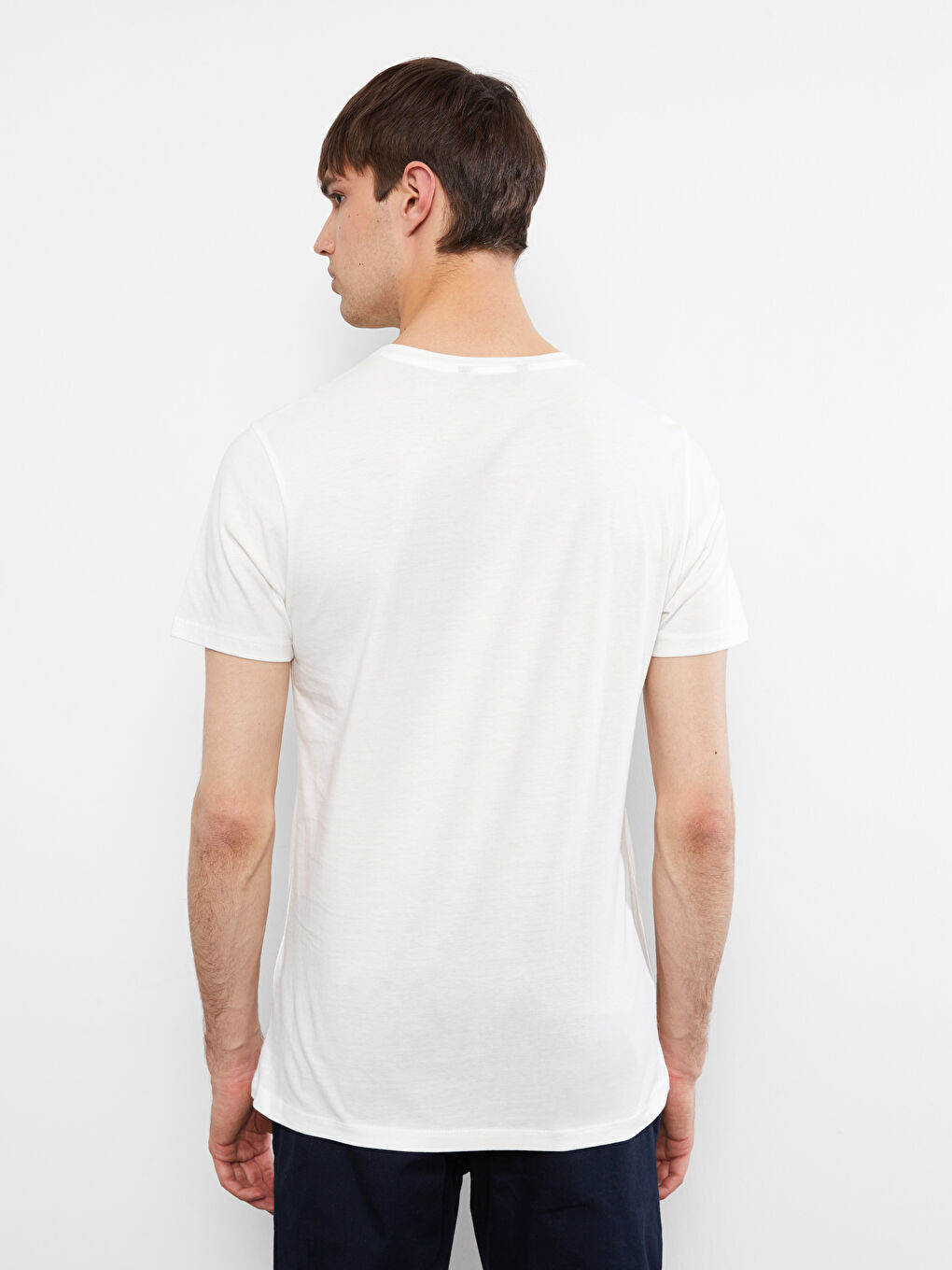 Crew Neck Short Sleeve Printed Combed Cotton Men's T-shirt-3