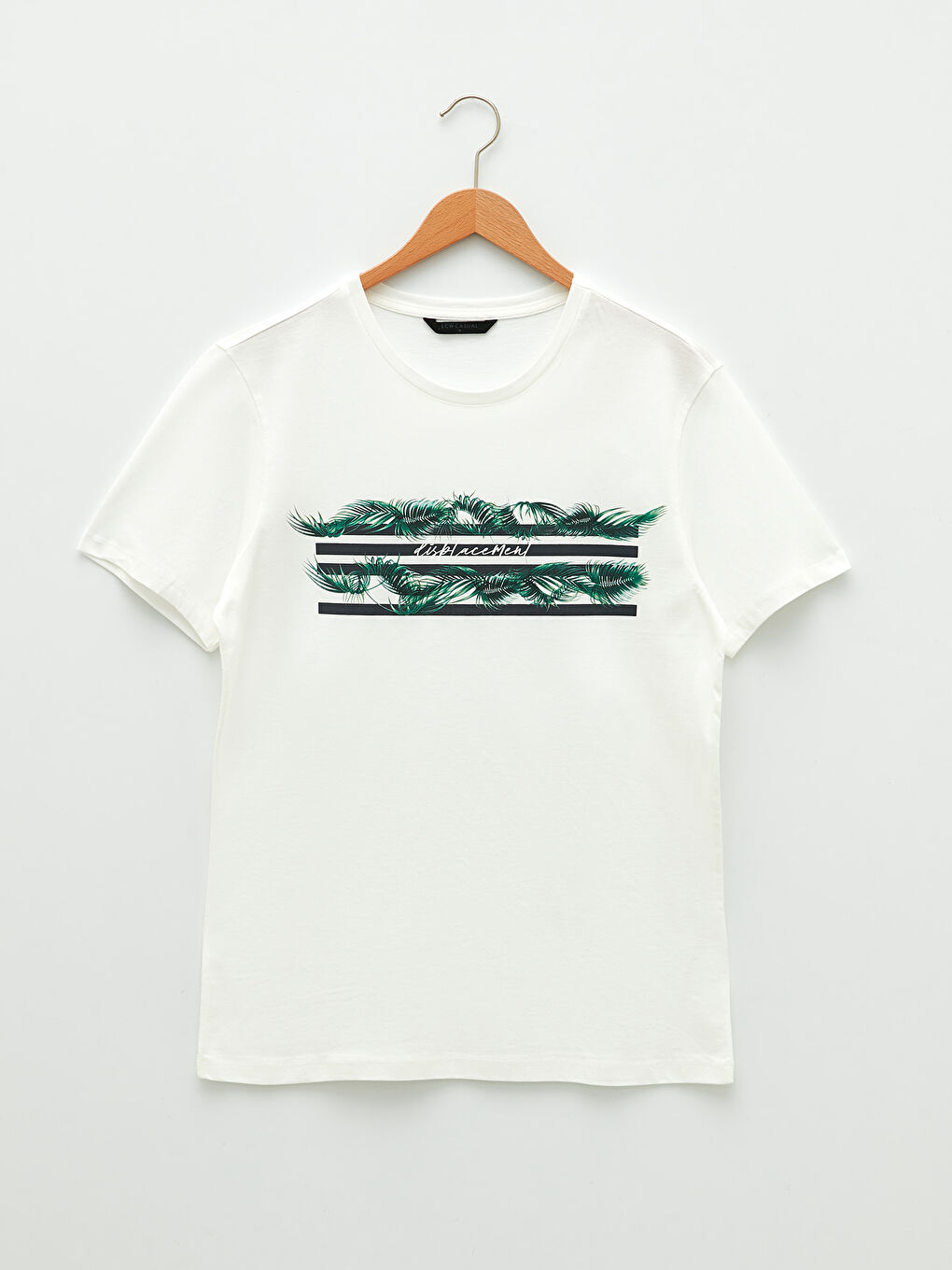 Crew Neck Short Sleeve Printed Combed Cotton Men's T-shirt-4