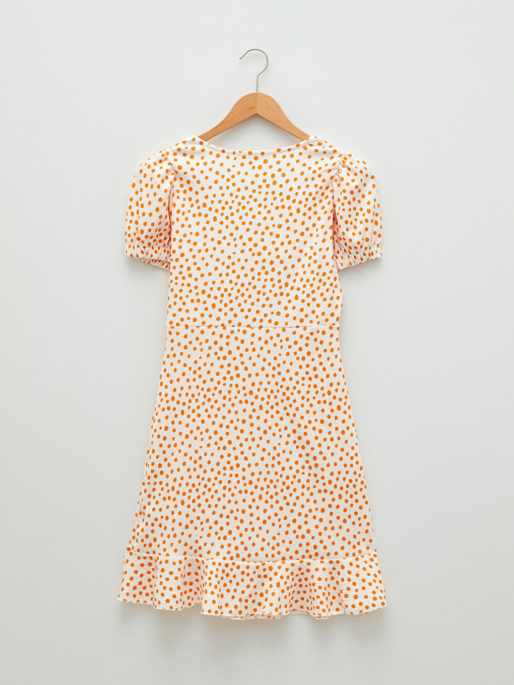 Square Collar Polka Dot Short Sleeve Women's Dress-6