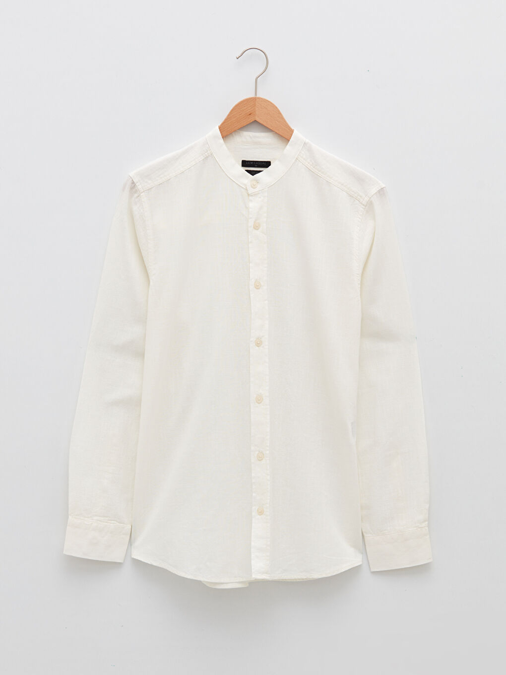 Chemise Svelte Col Mao Manches Longues pour Hommes-4