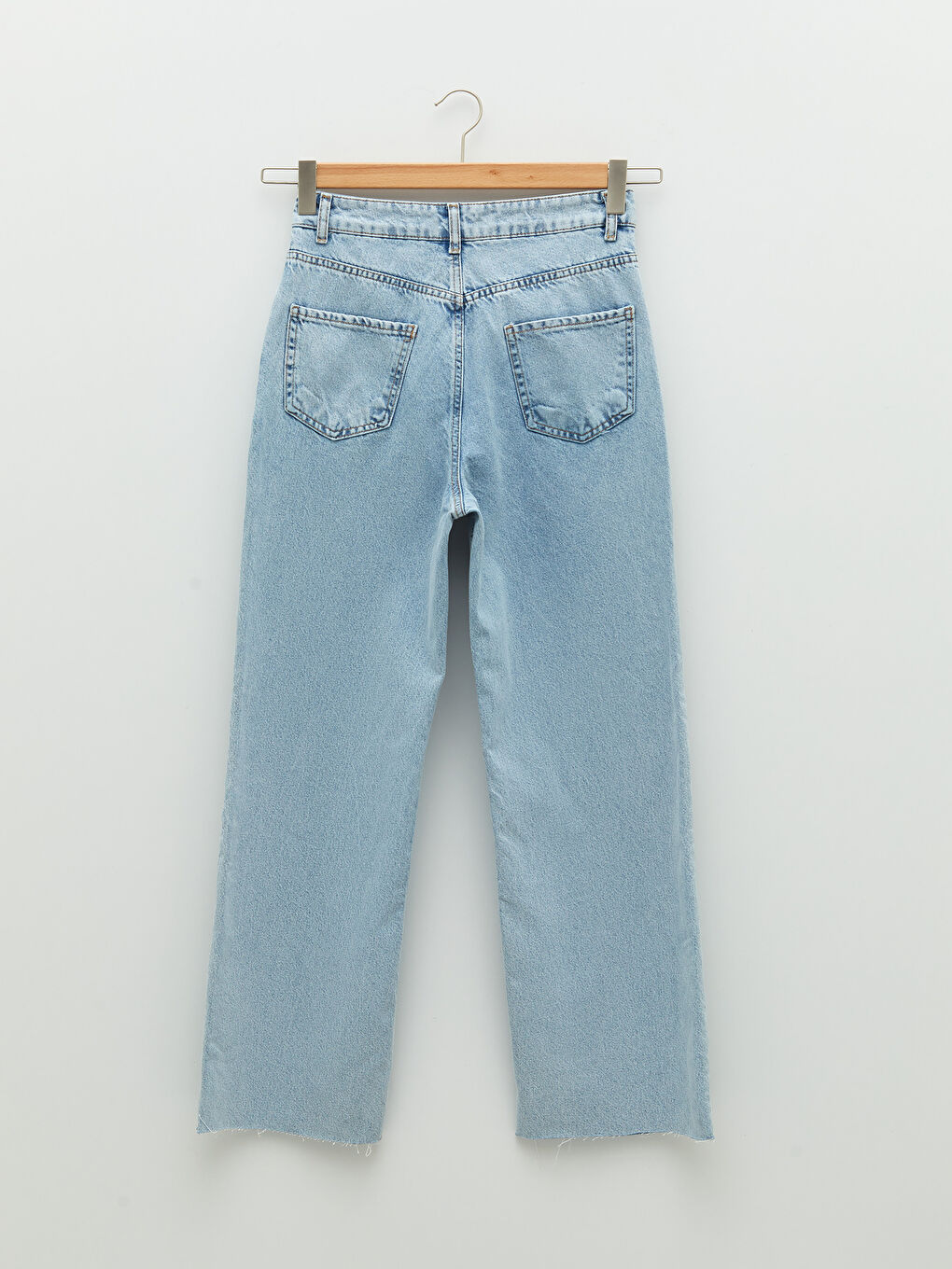 جينز نسائي بوسط عالي وموديل المريخ واسع-6