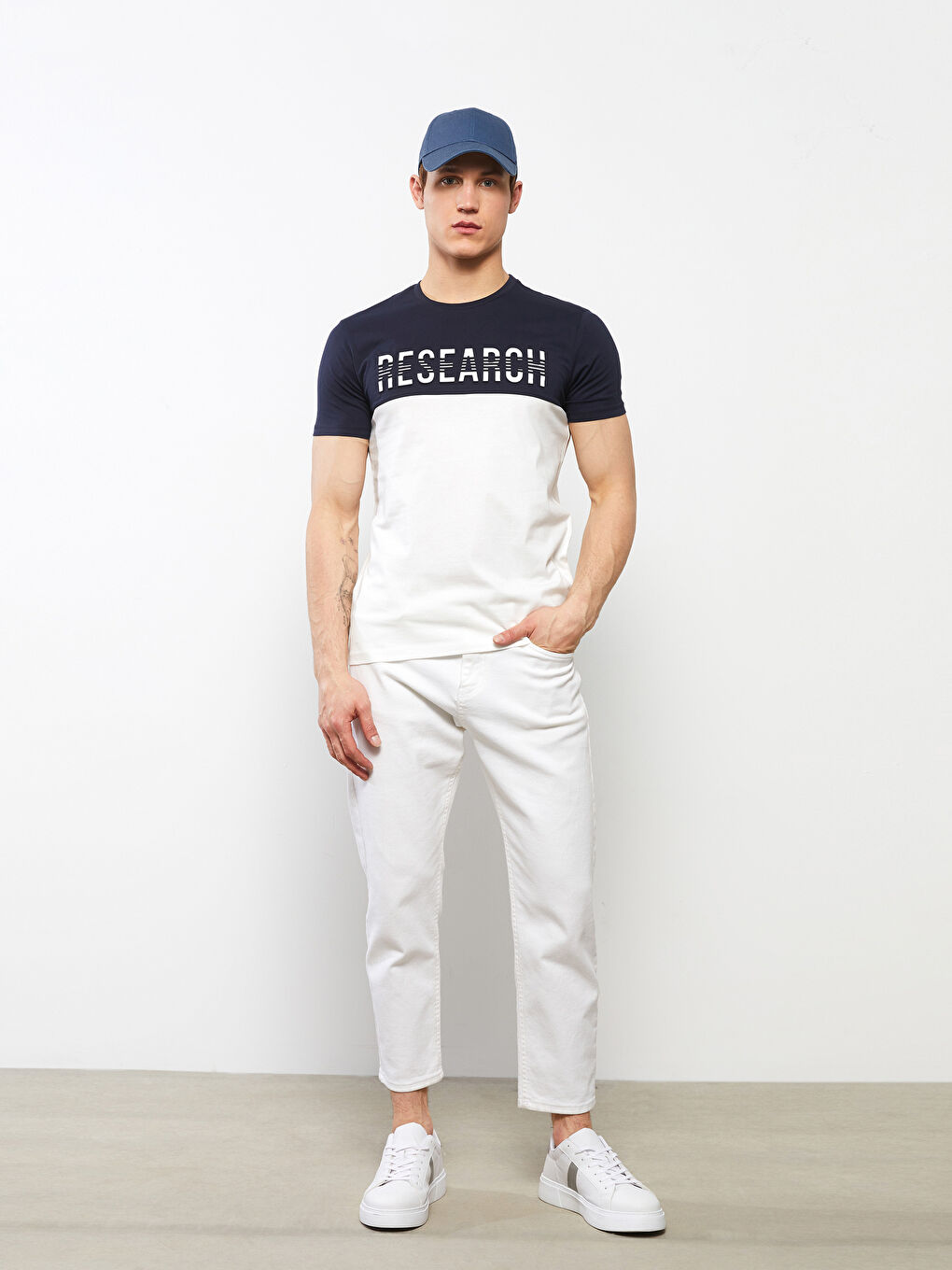 Crew Neck Short Sleeve Color Block Jersey Men's T-Shirt-1