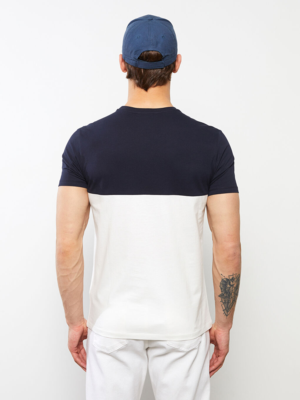 Crew Neck Short Sleeve Color Block Jersey Men's T-Shirt-4