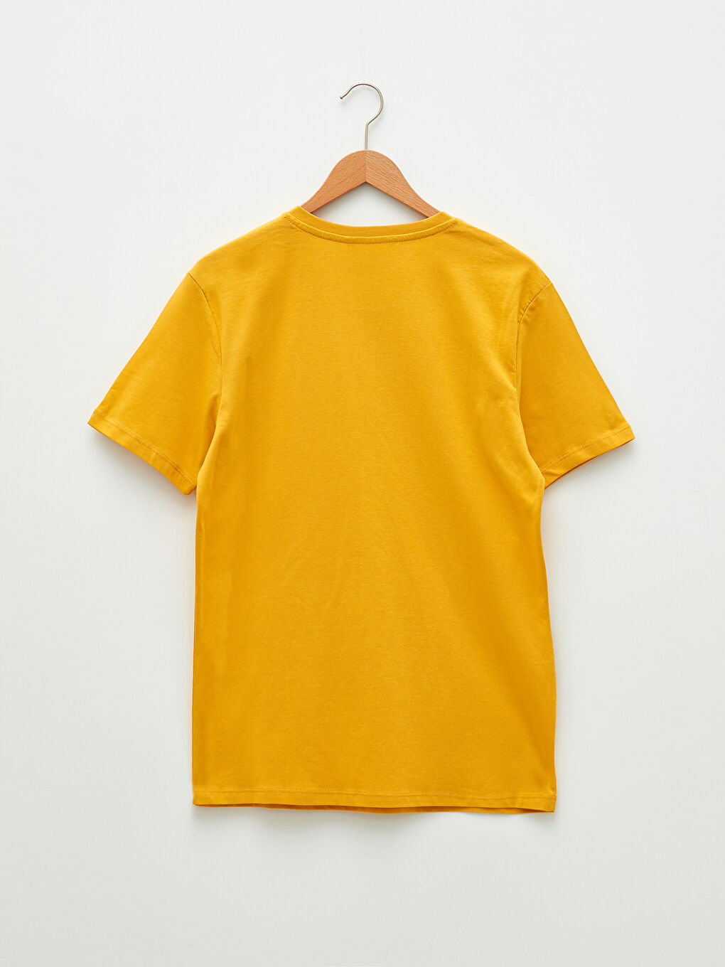 Sarı Bisiklet Yaka Kısa Kollu Baskılı Penye Erkek Tişört-6