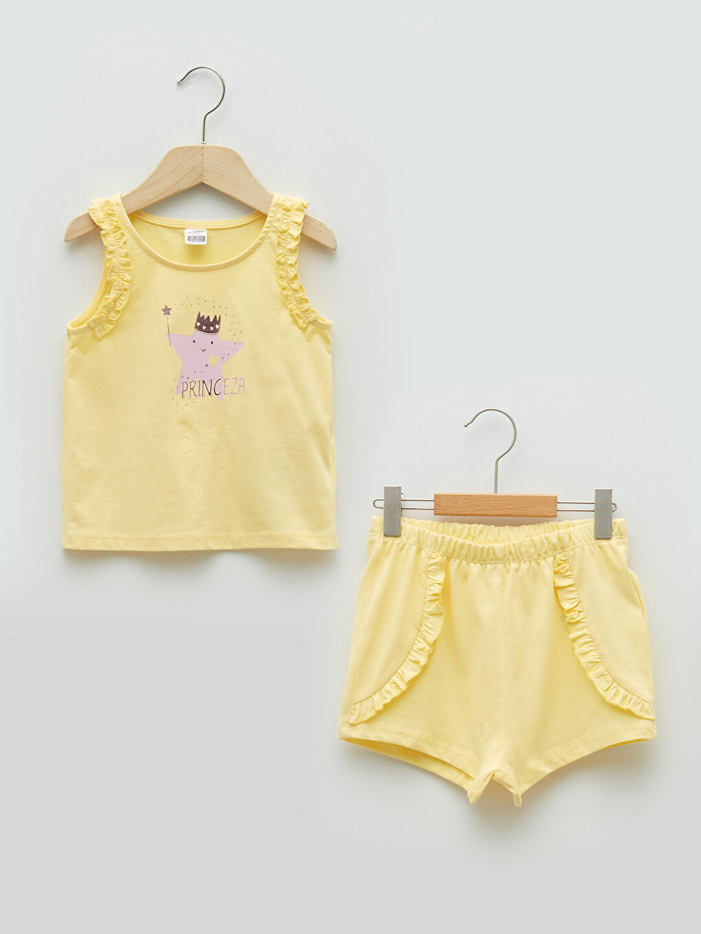 Crew Neck Printed Cotton Baby Girl Athlete and Shorts Set -S2FB40Z1-FSR