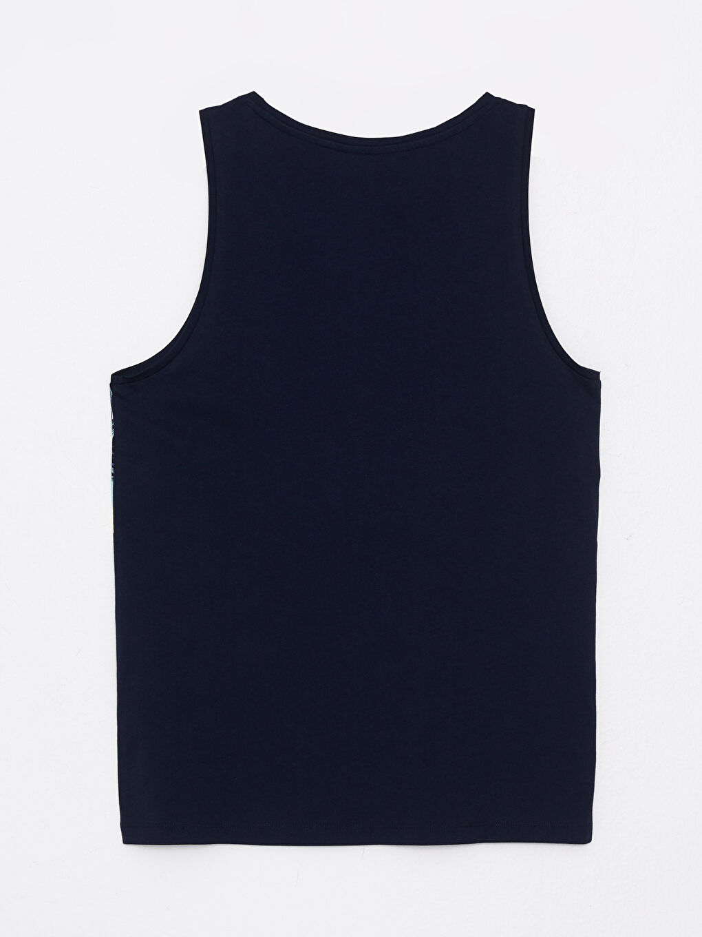 ерлерге арналған жеңсіз принтті дөңгелек жағалы футболка-6