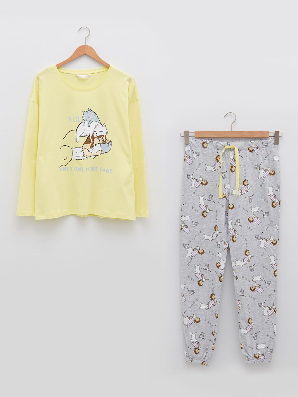 Ensemble de Pyjama Imprimé à Encolure Bateau et Manches Longues pour Femmes-3