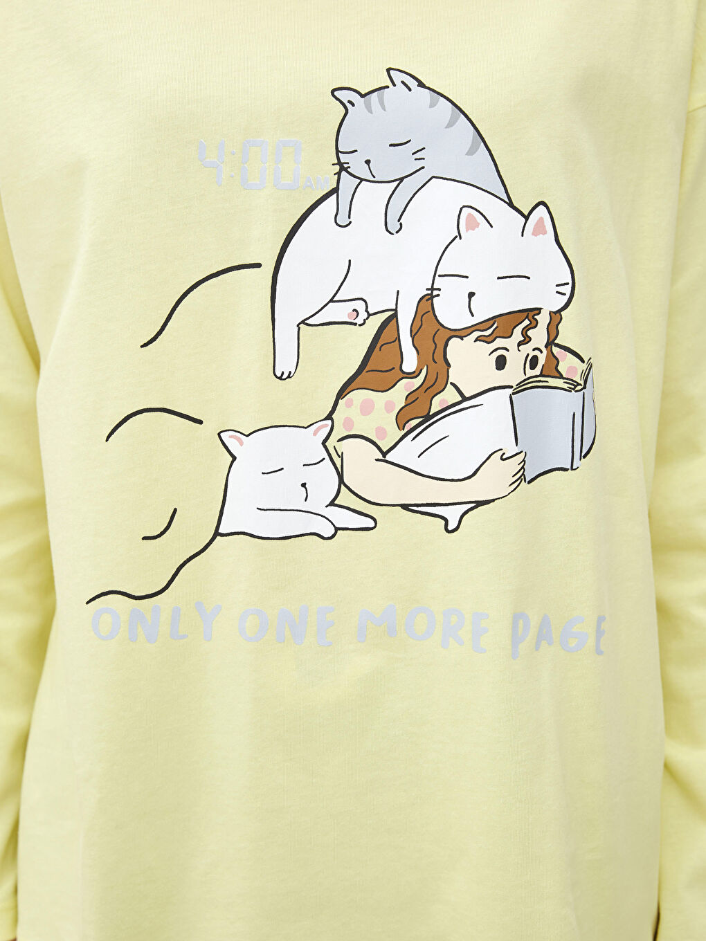 Ensemble de Pyjama Imprimé à Encolure Bateau et Manches Longues pour Femmes-1