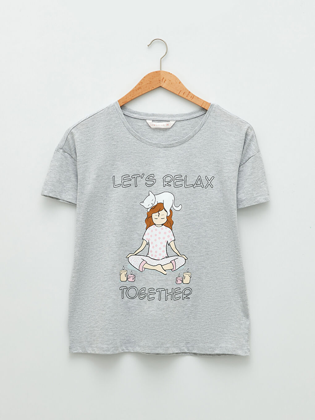 Mavi Bisiklet Yaka Baskılı Kısa Kollu Kadın Pijama Takımı-5