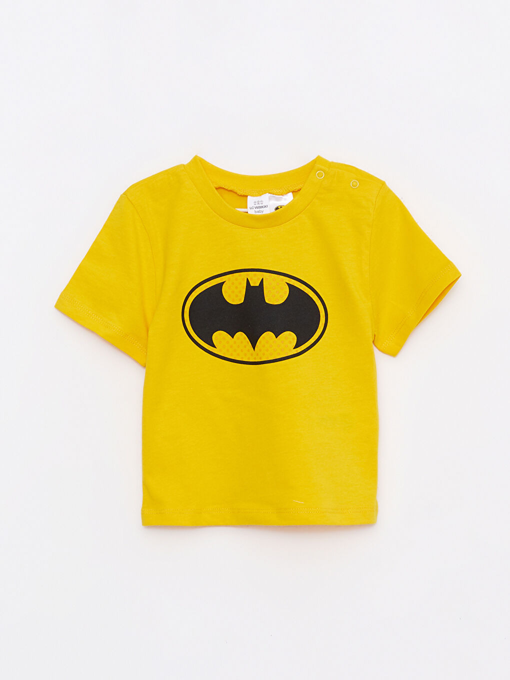 LCW baby Crew Neck Short Sleeve Batman Printed Cotton Baby Boy T-Shirt and Shorts 2-Pack Set -S2FB74Z1-FW9