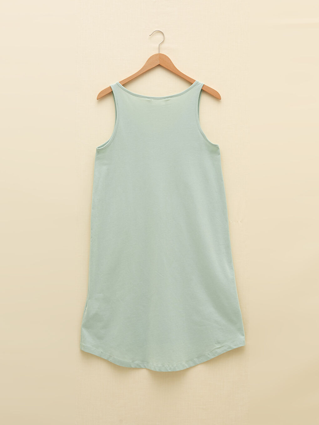 LCW GREEN U Neck Printed Sleeveless Cotton Women's Nightgown -S2FB90Z8-G4G