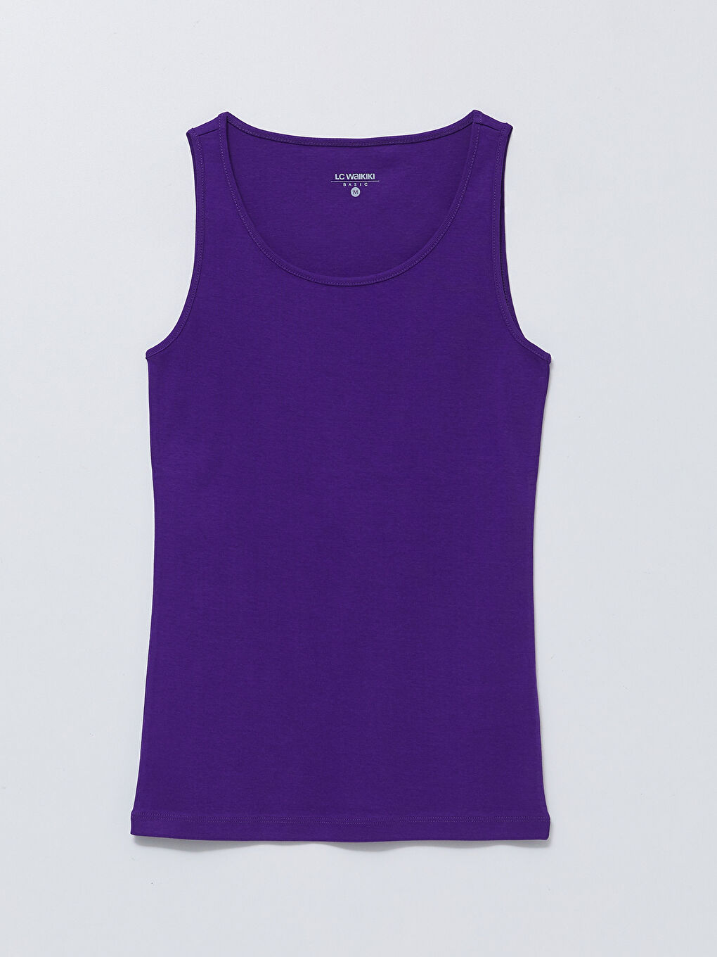 Mor U Yaka Düz Pamuklu Kadın Atlet-5