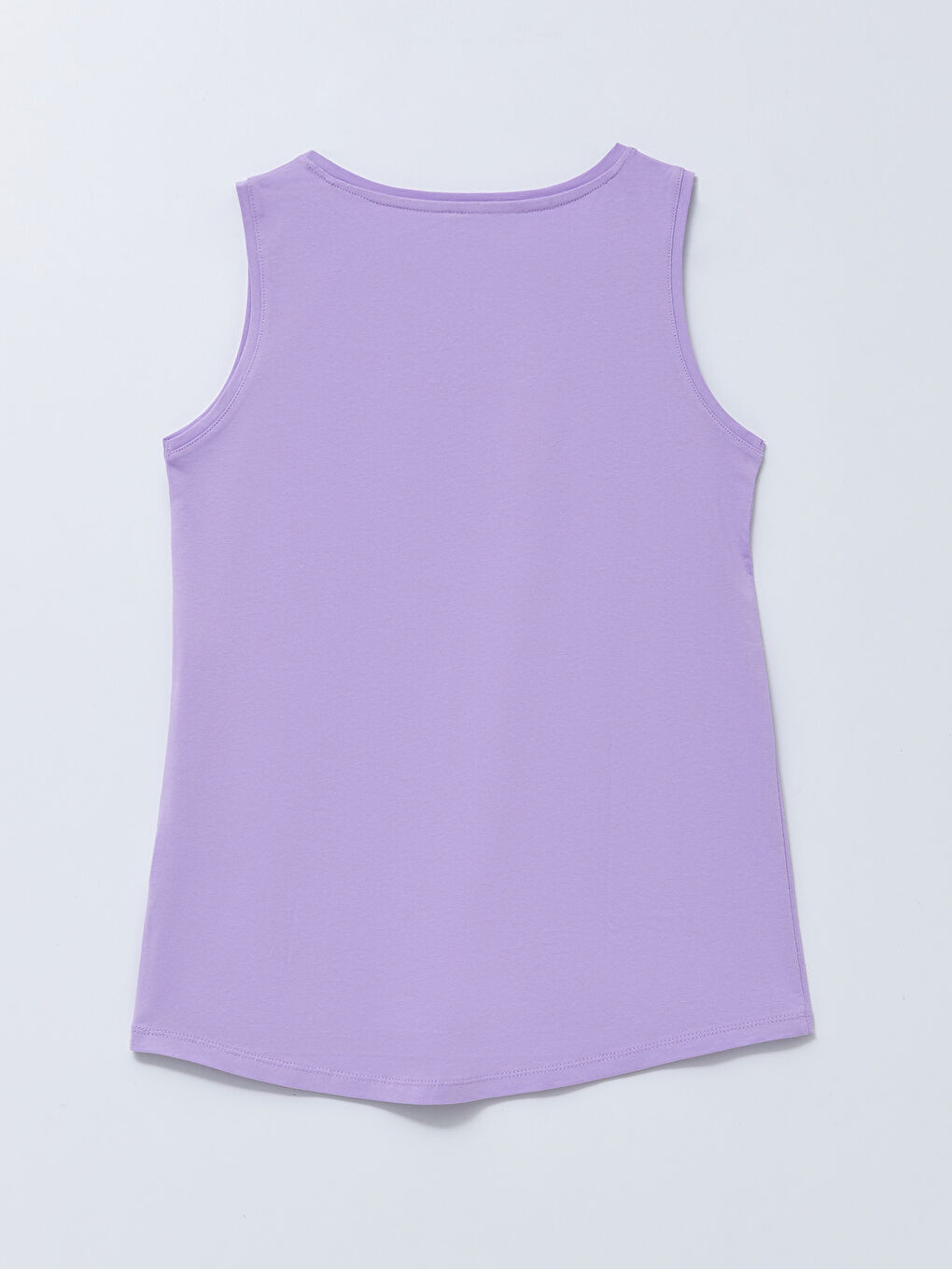 Lila U Yaka Düz Pamuklu Kadın Atlet-6