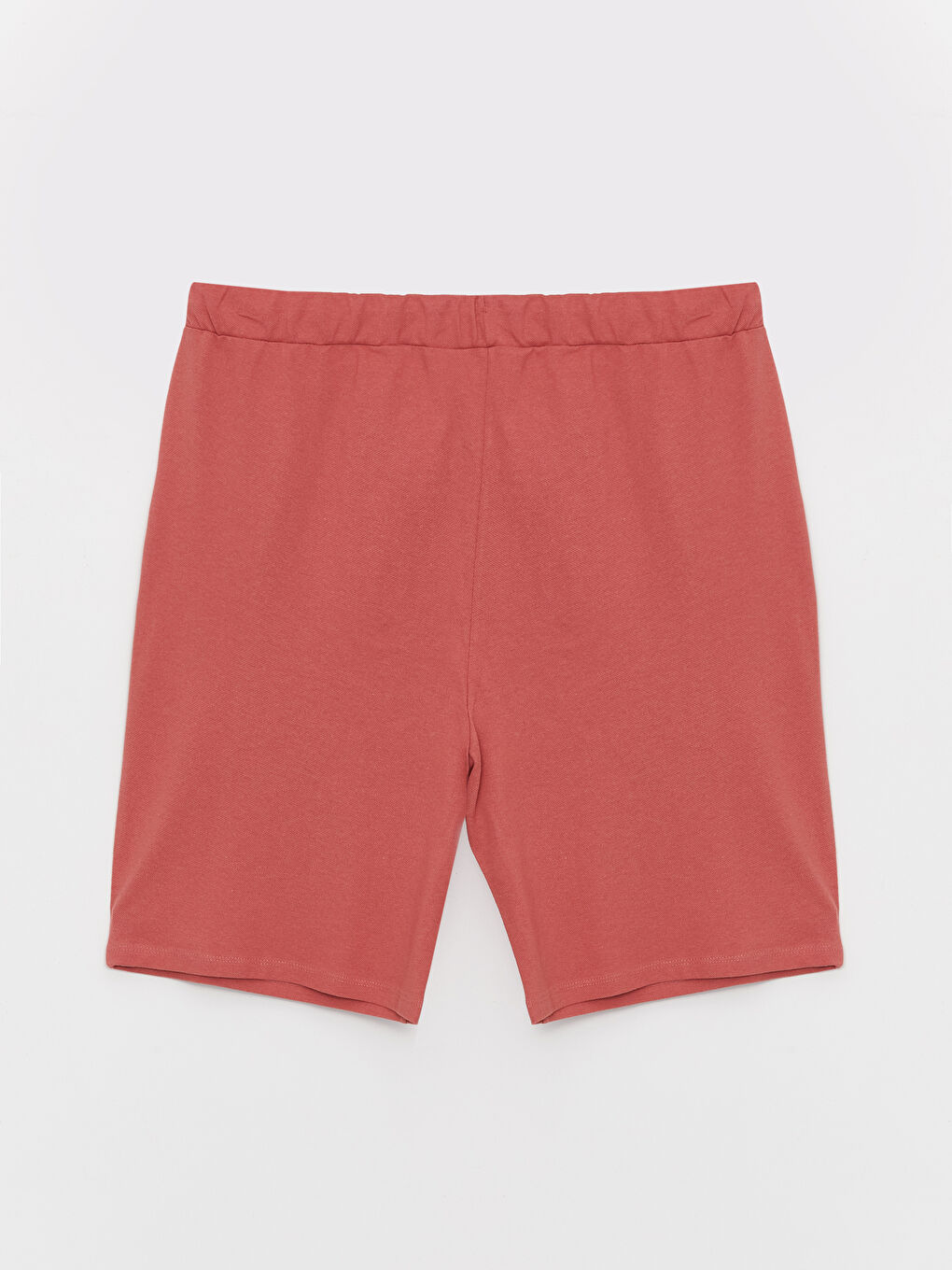 Mercan Beli Lastikli Düz Cep Detaylı Pamuklu Kadın Bermuda Şort-1