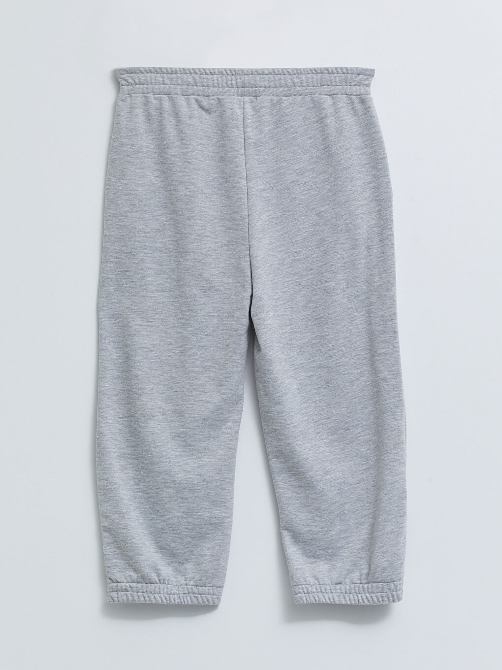 Gri Beli Lastikli Düz Cep Detaylı Kadın Jogger Kapri-7