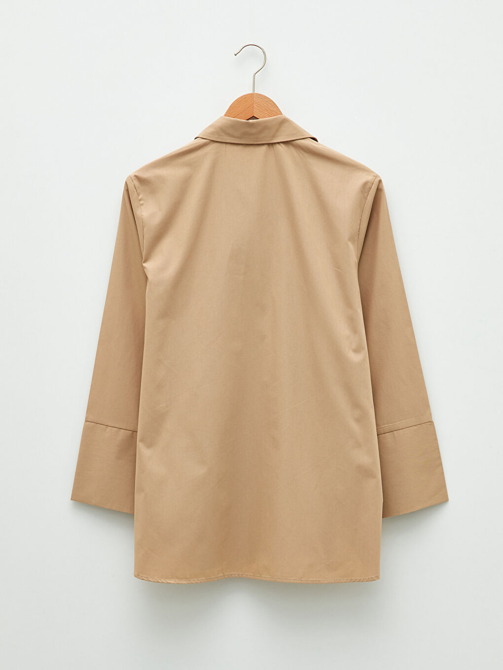 Chemise de Maternité en Popeline à Manches Longues Boutonnée Coupe Standard-1