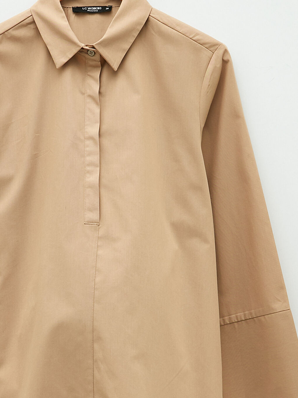 Chemise de Maternité en Popeline à Manches Longues Boutonnée Coupe Standard-2
