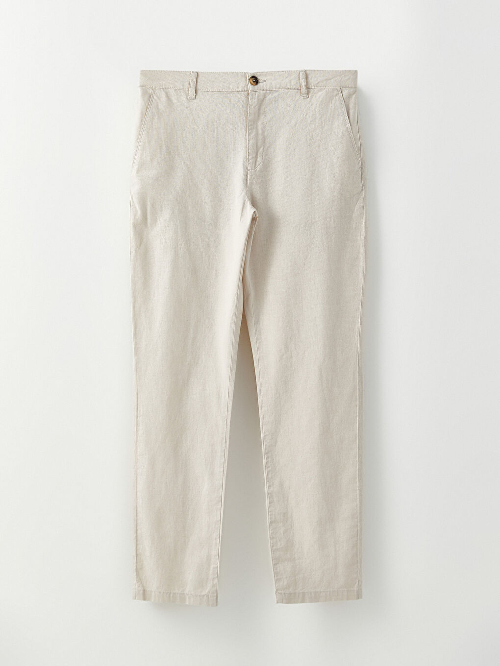 Bej Dar Kalıp Erkek Chino Pantolon-5