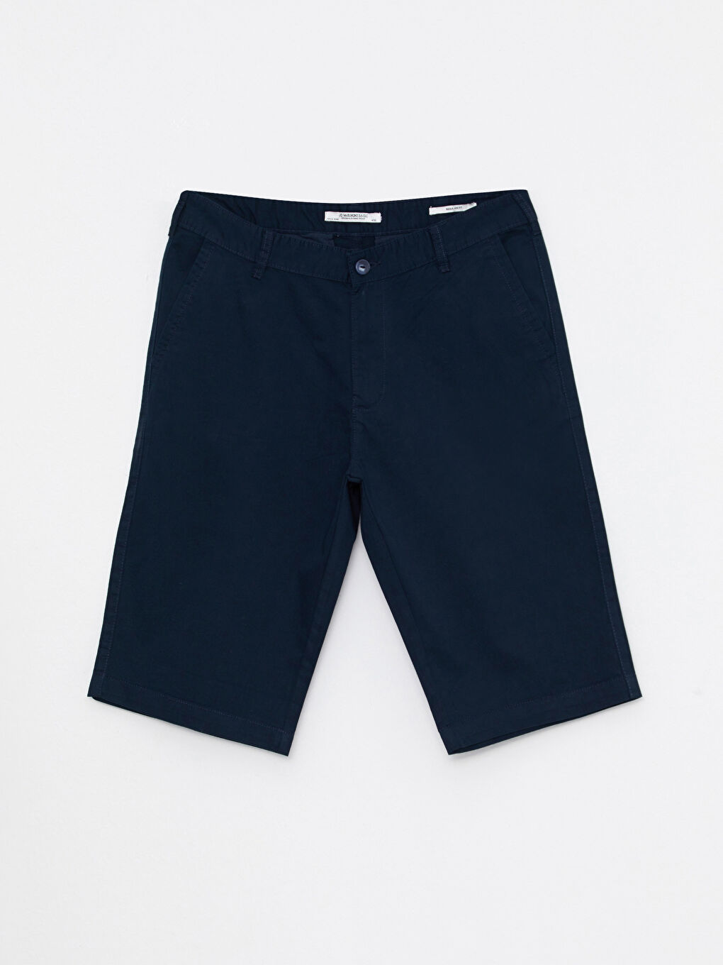 Lacivert Standart Kalıp Gabardin Erkek Şort-5