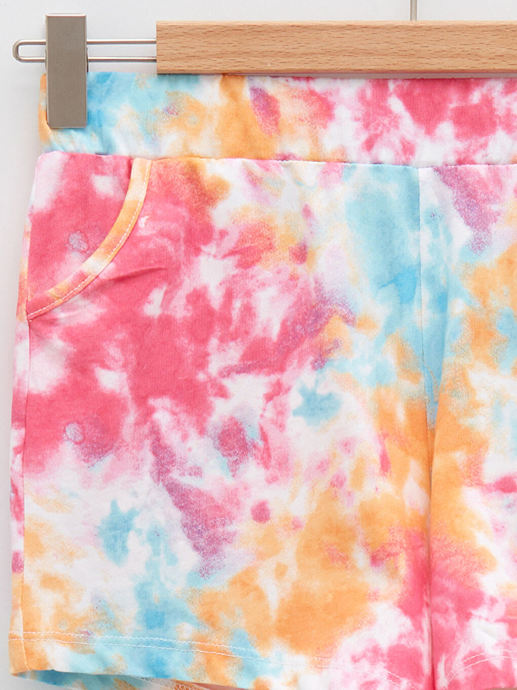 Elasticated Waist Tie-Dye Patterned Girls' Shorts-2