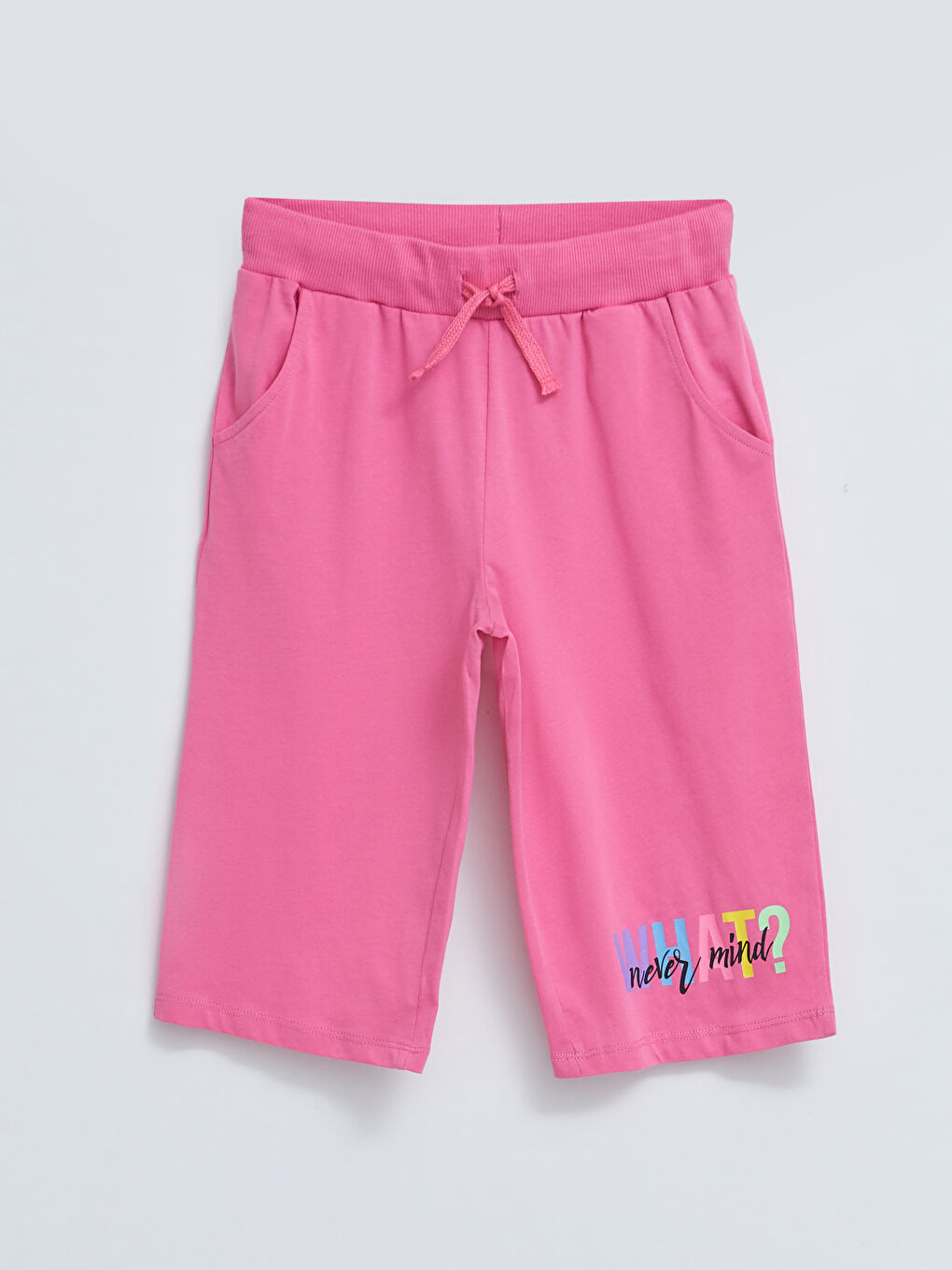 LCW Kids Pembe Beli Lastikli Baskılı Kız Çocuk Şort