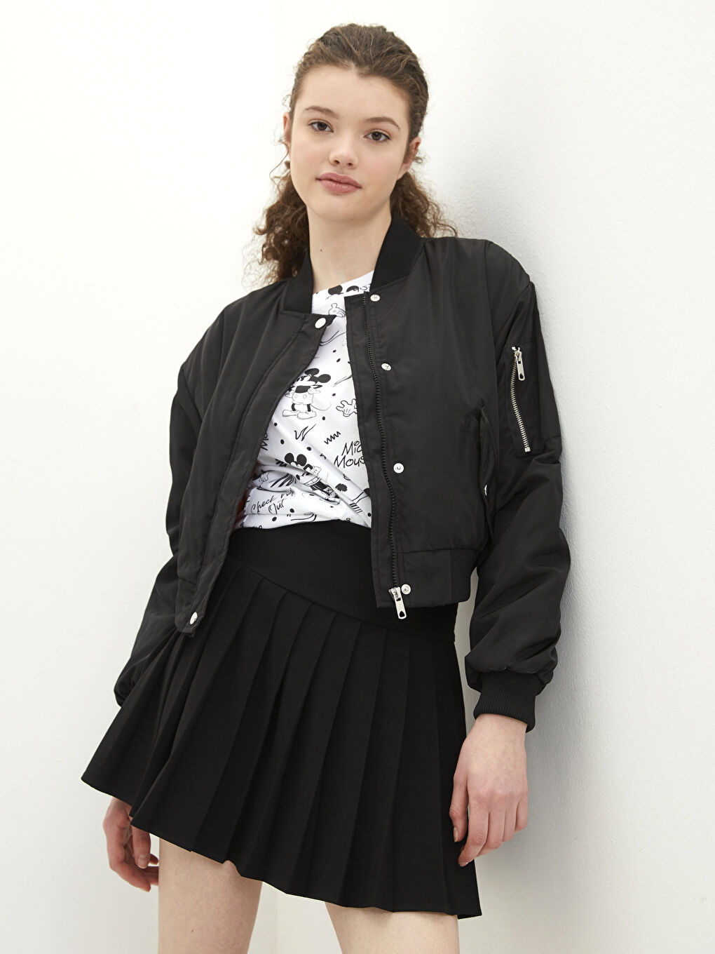 XSIDE Steppmantel für Damen mit College-Kragen, geraden langen Ärmeln und Taschen -S2FC65Z8-CVL