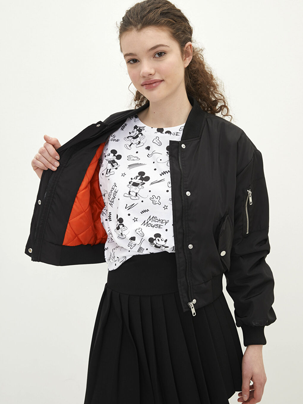 XSIDE Steppmantel für Damen mit College-Kragen, geraden langen Ärmeln und Taschen -S2FC65Z8-CVL
