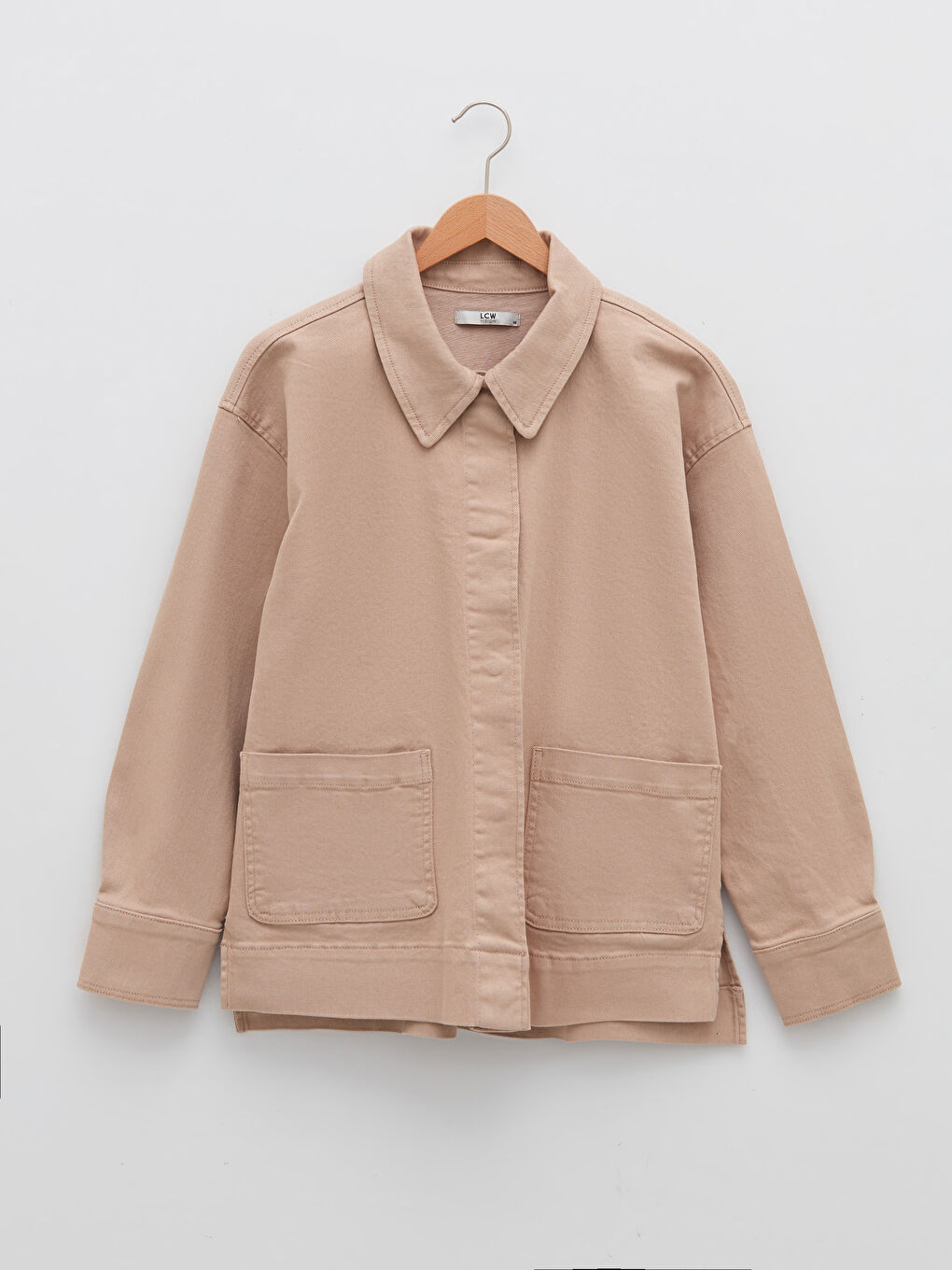 Collared Neck Women's Denim Jacket-5