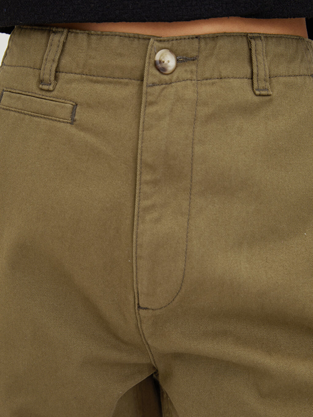 Blugi cu Talie Înaltă, Croială Standard, Detalii Buzunar pentru Femei-4