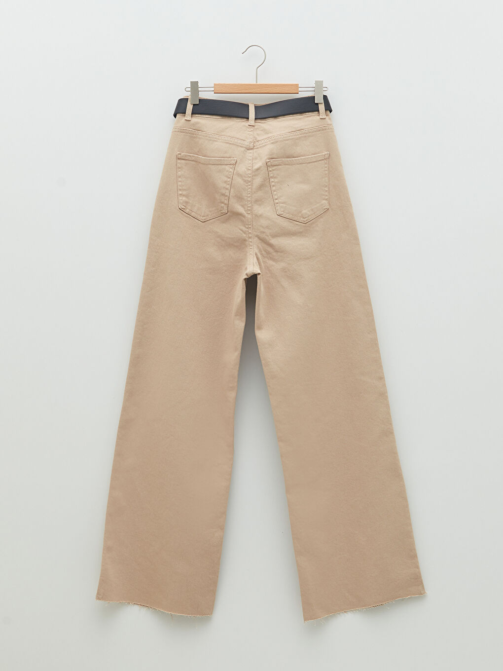 High Waist Standard Fit Pocket Detailed Wide Leg Women's Jean Trousers-6