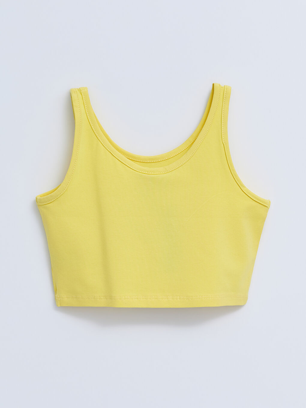 Sarı Bisiklet Yaka Baskılı Pamuklu Kız Çocuk Atlet-2