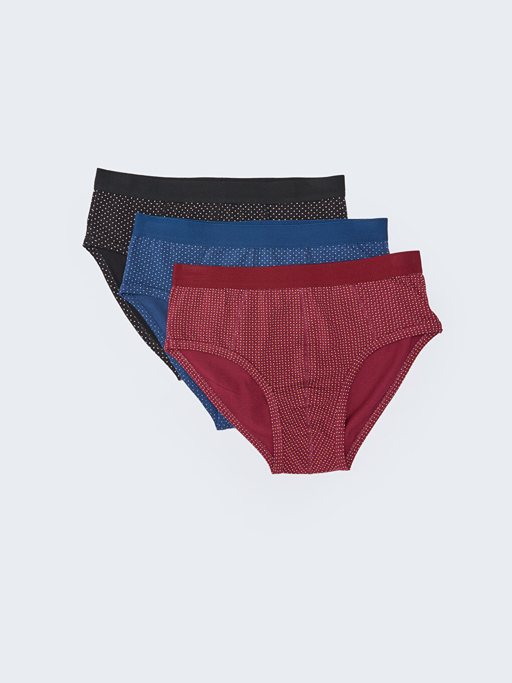 Bordo Standart Kalıp Pamuklu Esnek Erkek Slip Külot 3'lü