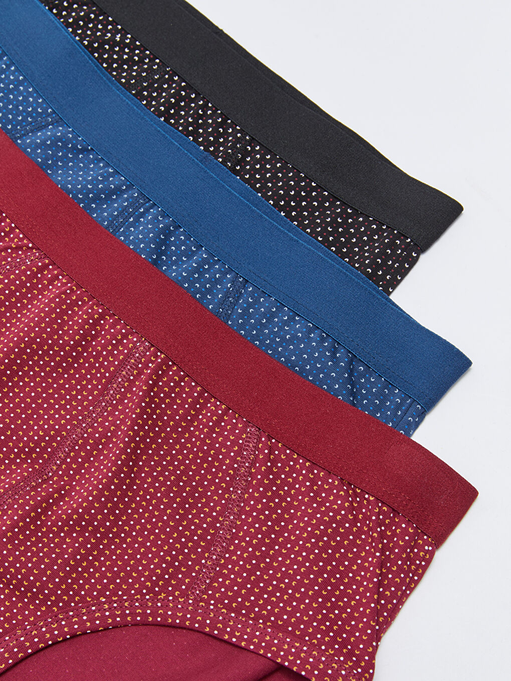 Bordo Standart Kalıp Pamuklu Esnek Erkek Slip Külot 3'lü-1