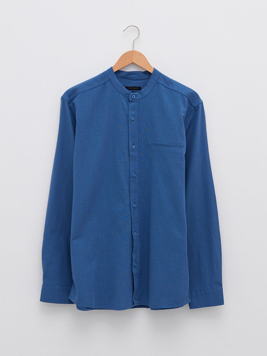 XSIDE Slim Fit Grandad Collar Long Sleeve Men's Shirt -S2FD48Z8-HRQ