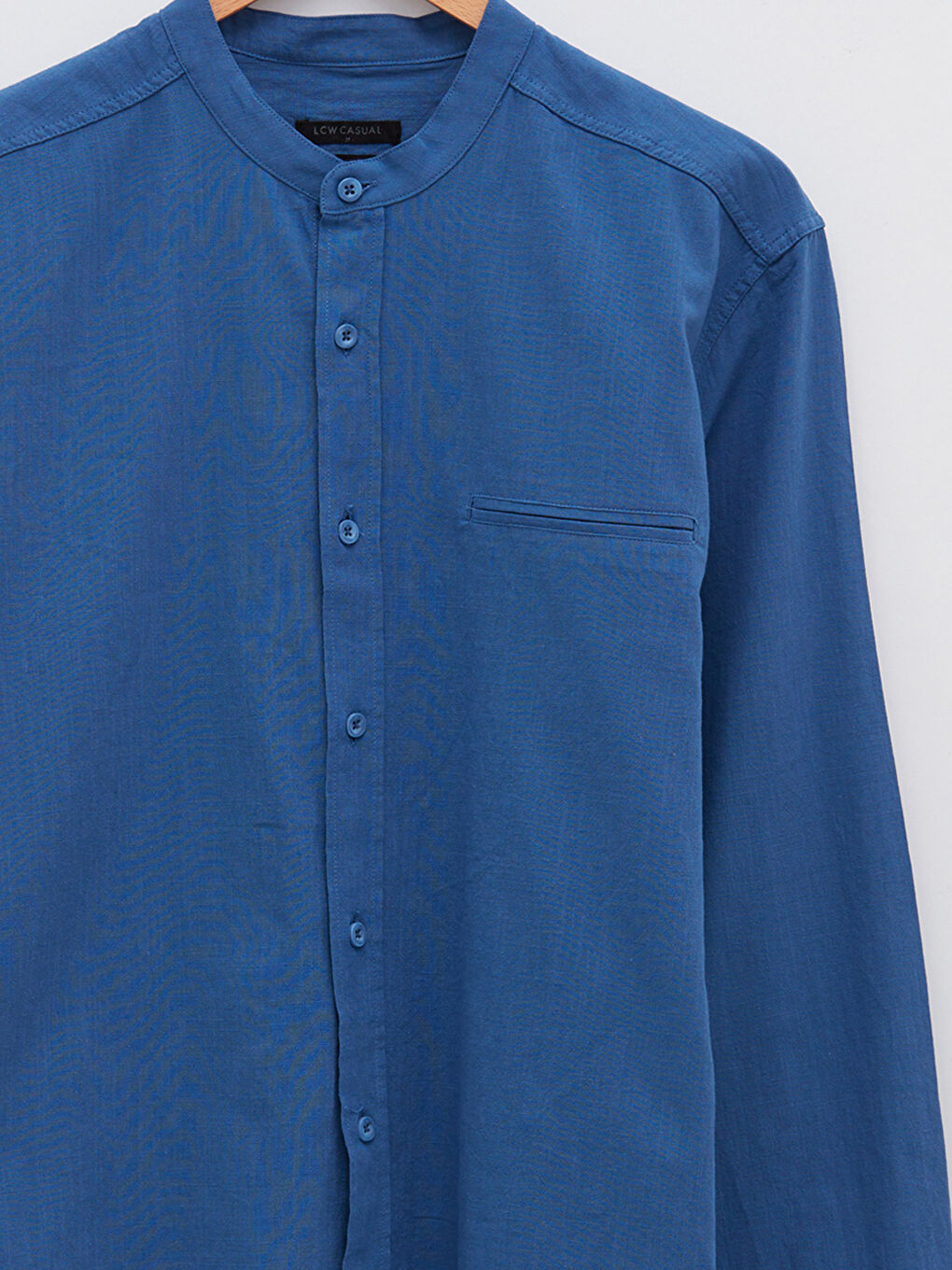 XSIDE Slim Fit Grandad Collar Long Sleeve Men's Shirt -S2FD48Z8-HRQ