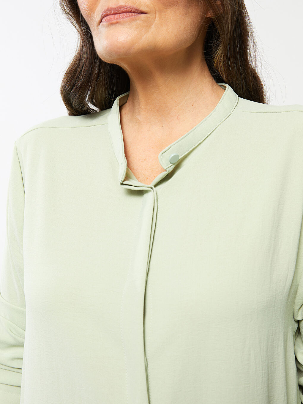 Crew Neck Plain Long Sleeve Women's Tunic-6