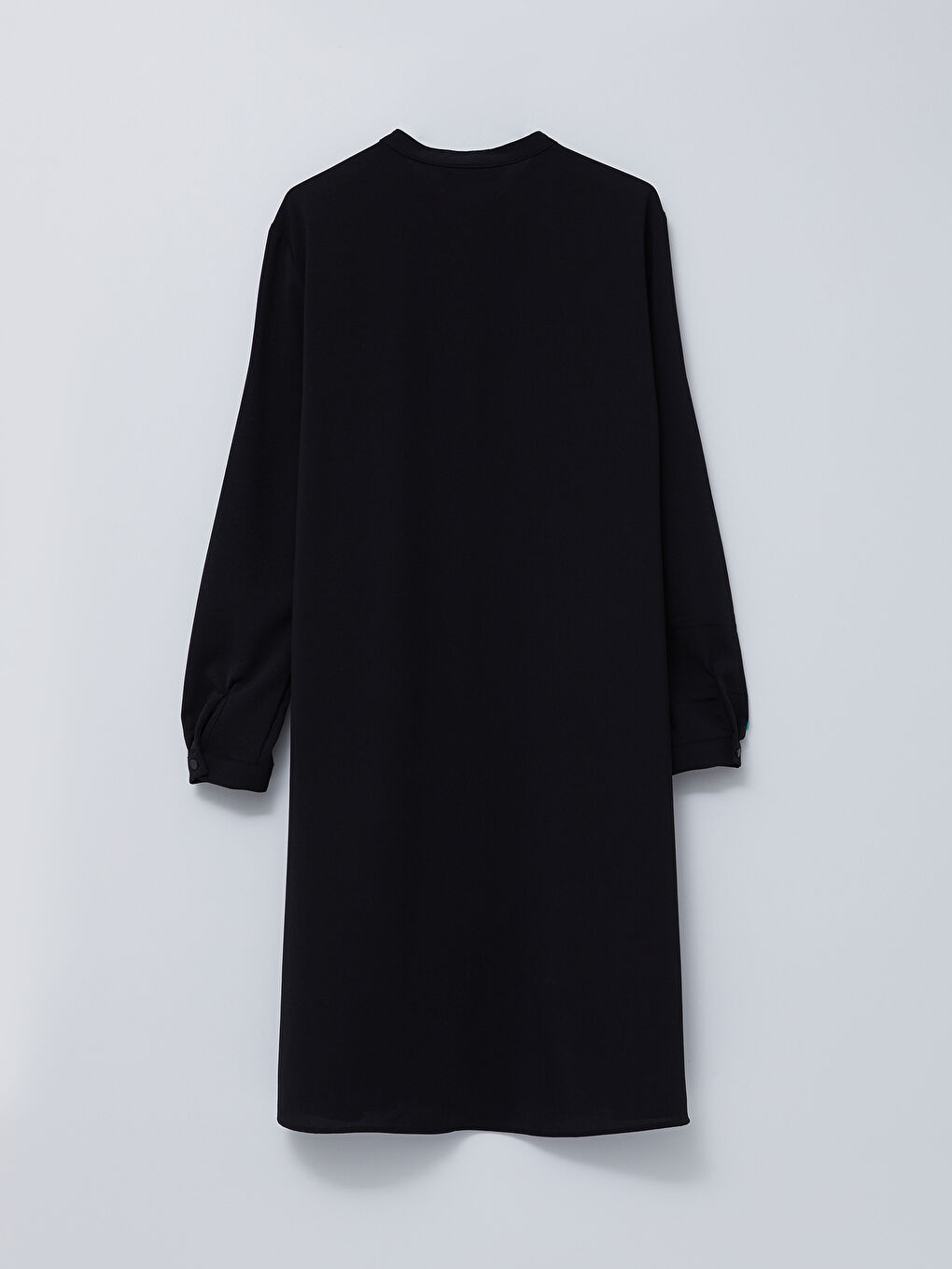 Siyah Bisiklet Yaka Düz Uzun Kollu Kadın Tunik-6