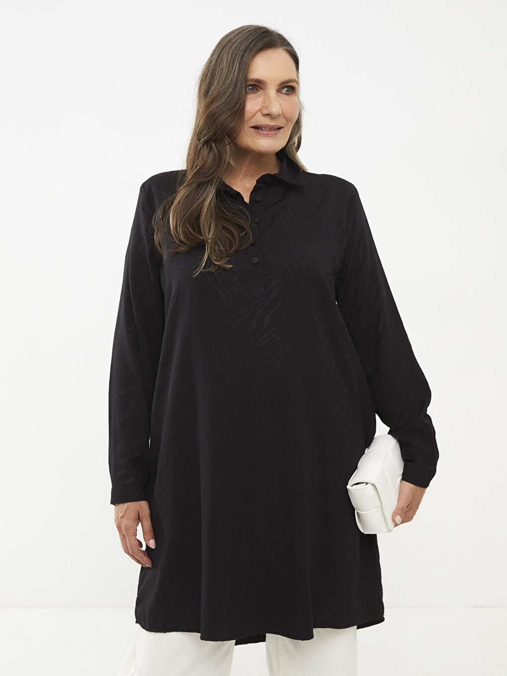 Patterned Women's Shirt Tunic-2