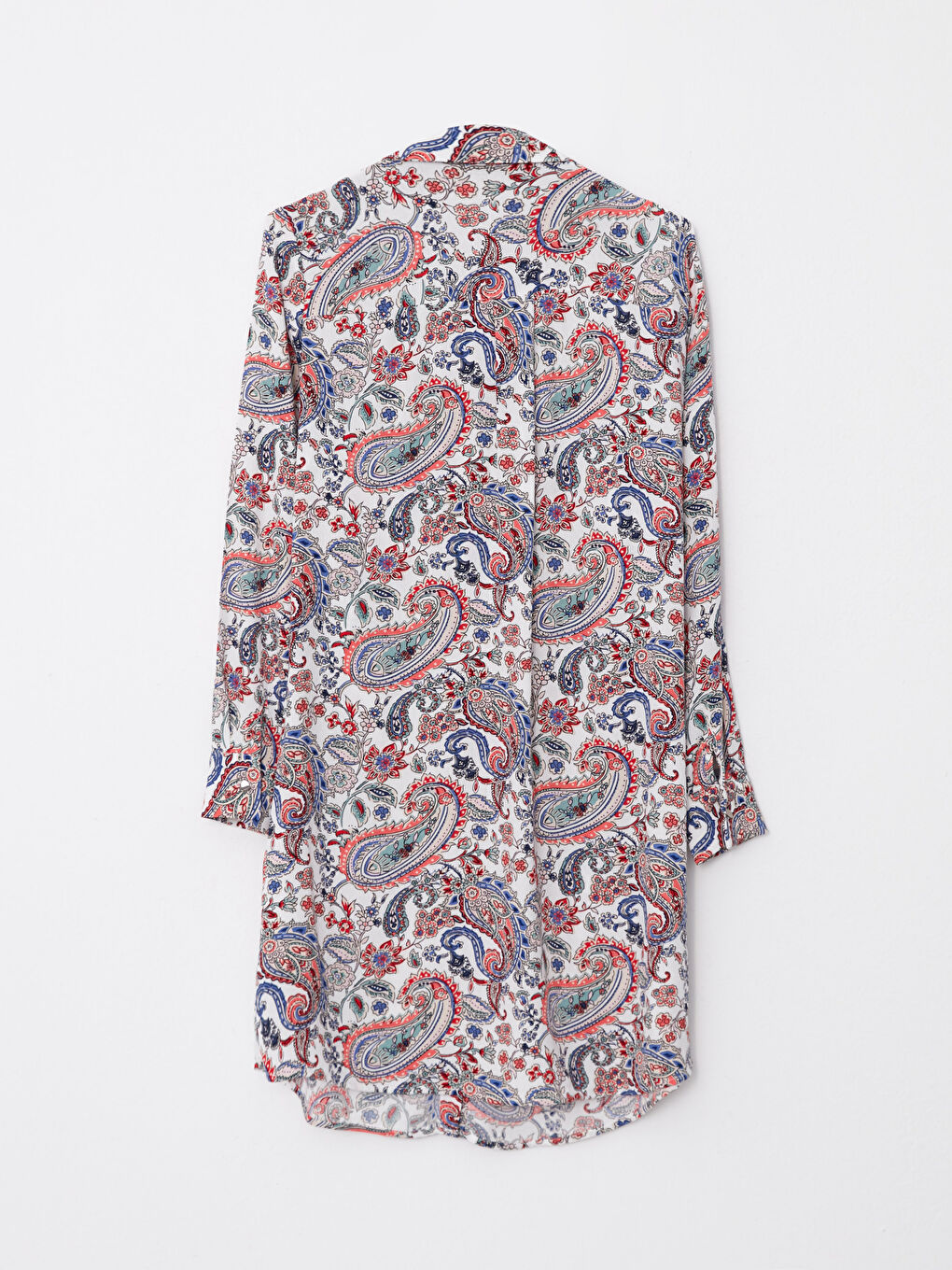 Bej Desenli Uzun Kollu Krinkle Kadın Gömlek Tunik-6