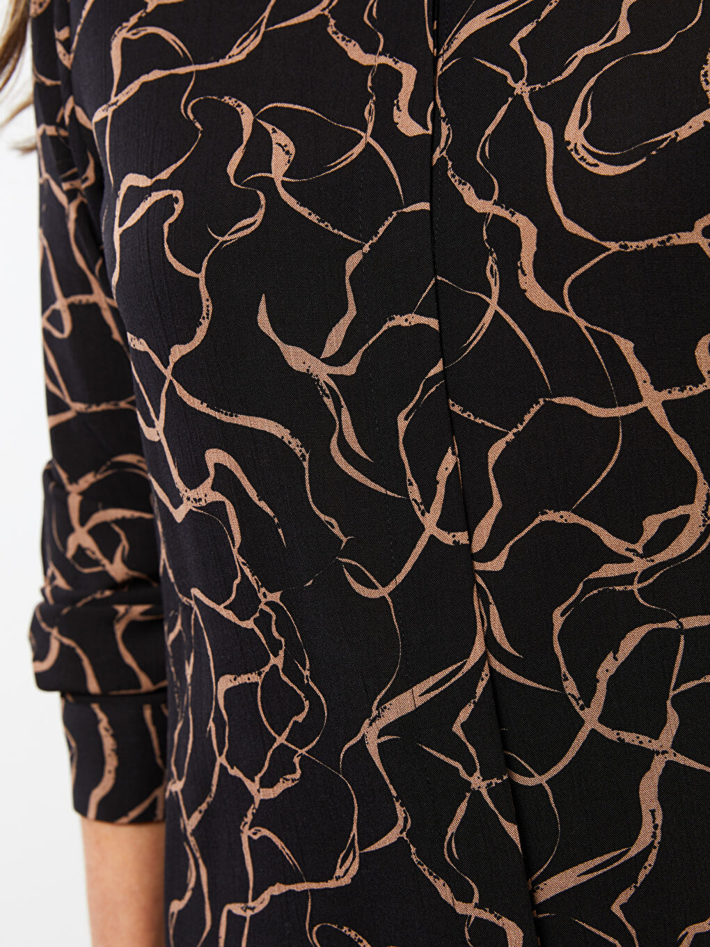 Tunique en chemise froissée imprimée à manches longues pour Femmes-4