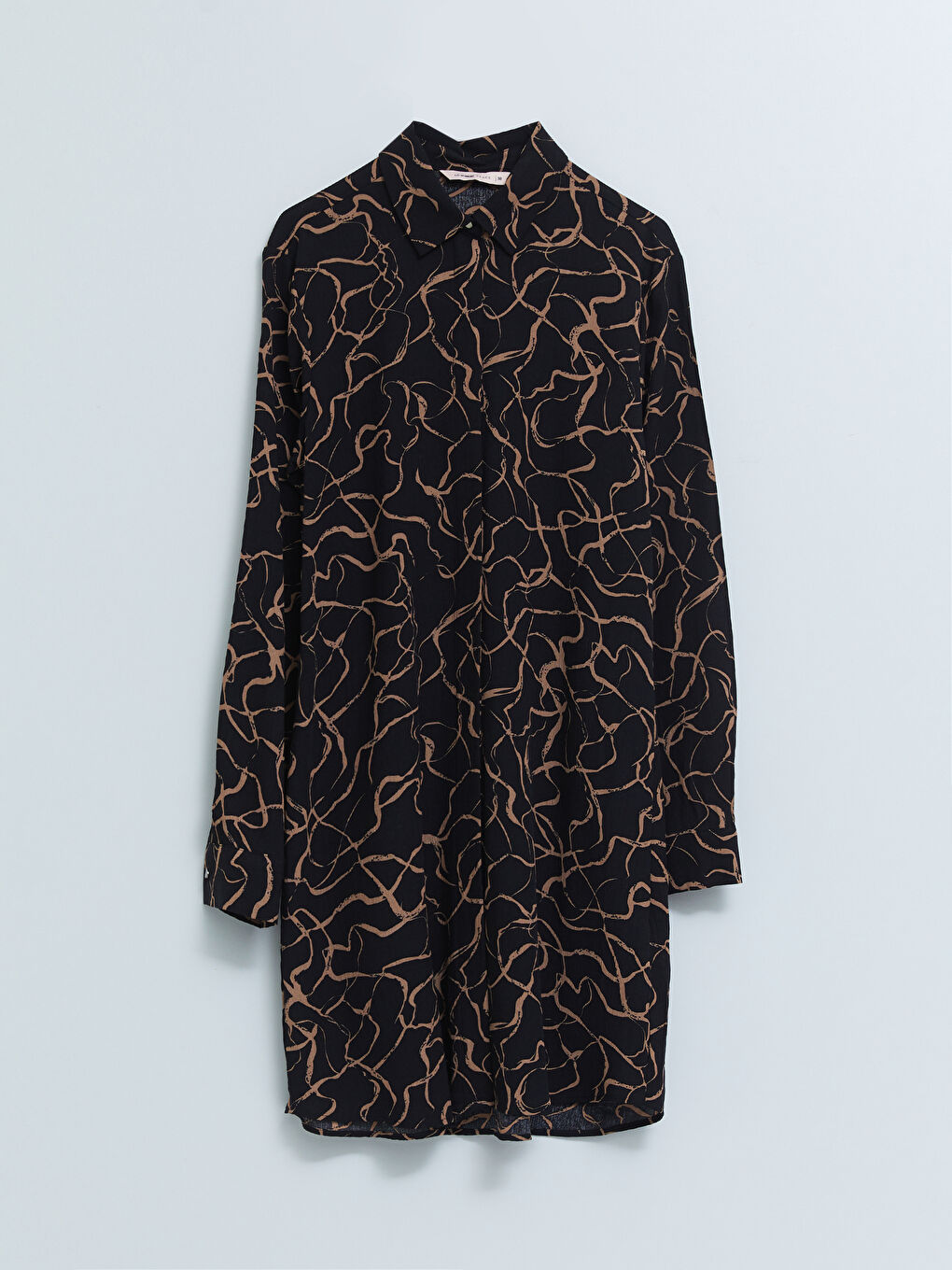 Tunique en chemise froissée imprimée à manches longues pour Femmes-6