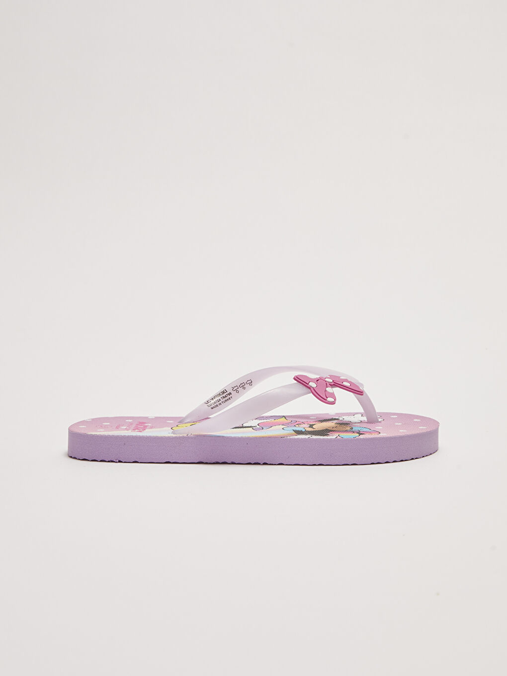 Lila Minnie Mouse Lisanslı Kız Çocuk Parmak Arası Plaj Terliği-1