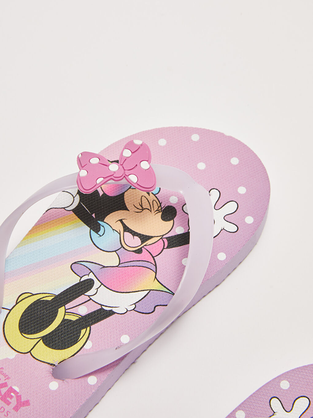 Lila Minnie Mouse Lisanslı Kız Çocuk Parmak Arası Plaj Terliği-2