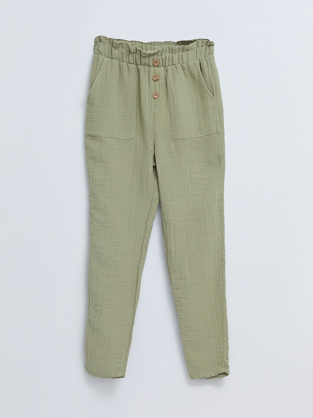 Girls' Basic Trousers with Elastic Waist